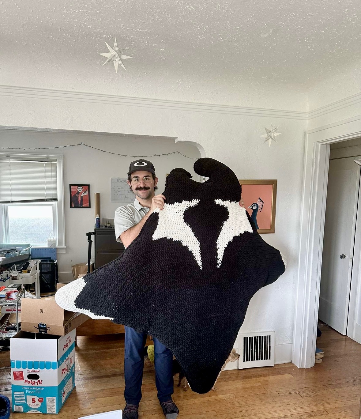 Handmade crochet manta blanket